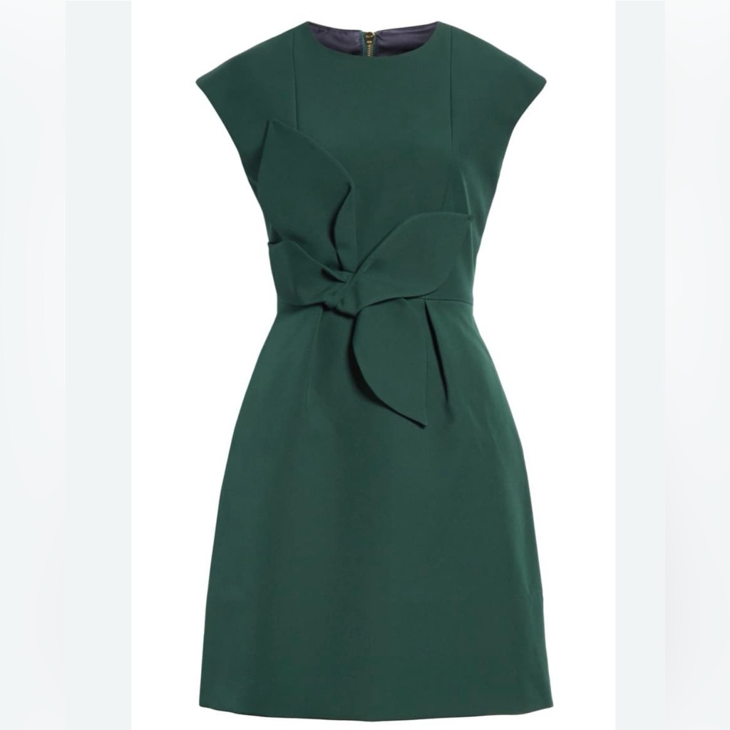 Ted Baker Polly Structured Bow Minidressgreen Uk 4/Us 10